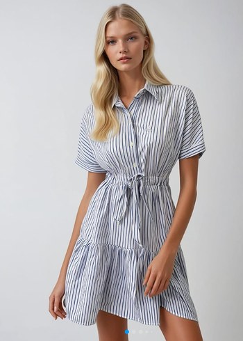 Beymen Club Poplin Kumaş Çizgili elbise