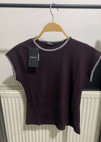 Massimo Dutti Massimo yün pamuk blend kadın kolsuz Tişört