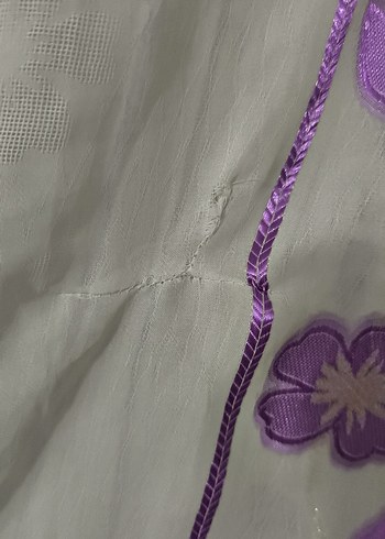 Mor Nakışlı beyaz Perde - Görsel 2