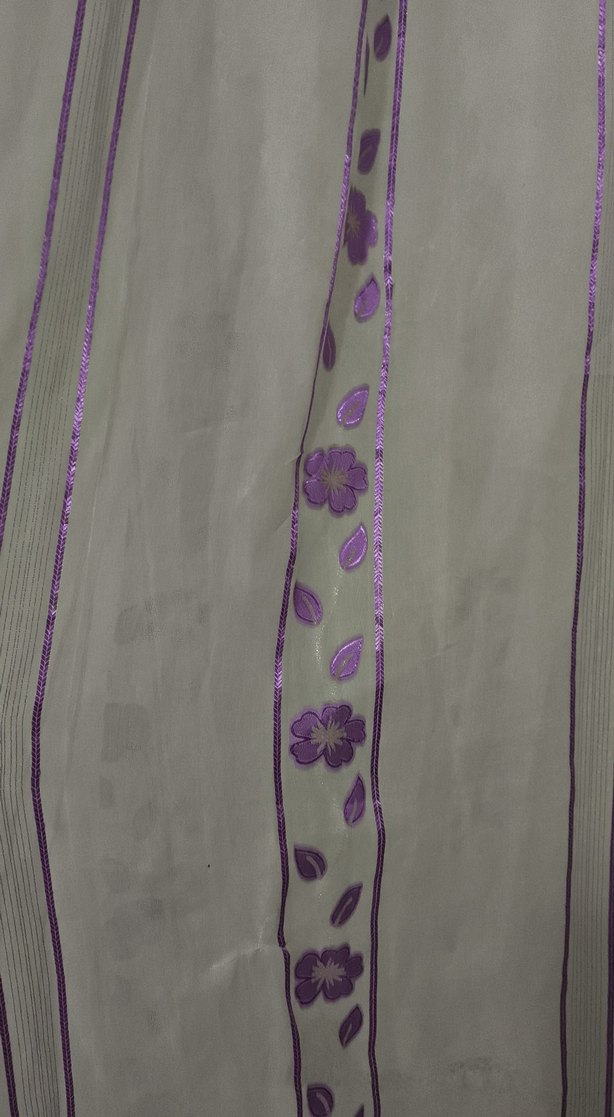 Mor Nakışlı beyaz Perde - Görsel 3