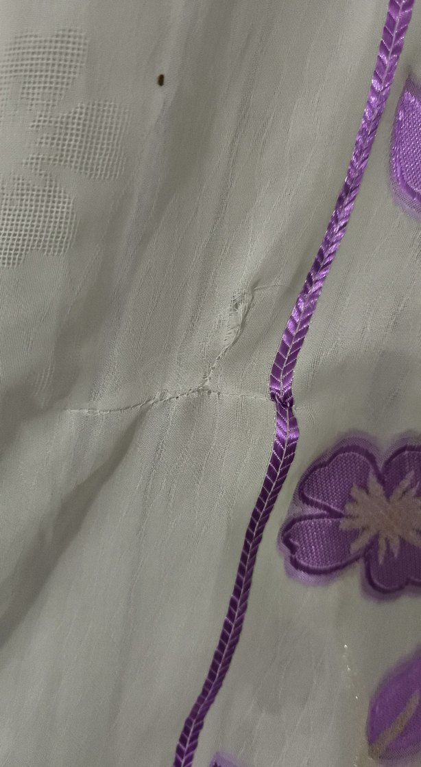 Mor Nakışlı beyaz Perde - Görsel 2