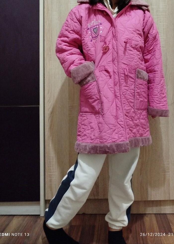 içi sıcacık yumuşacık pembe mont - Görsel 3