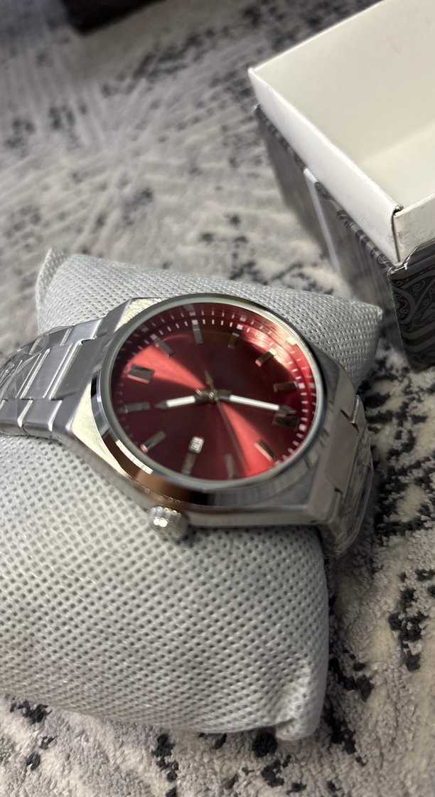 Klasik Erkek Kol Saati Kırmızı Kadranlı - Görsel 3