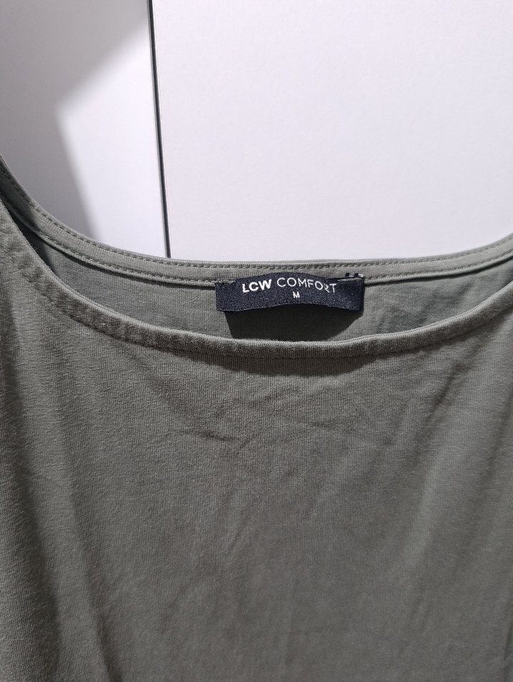 Kolsuz Salaş Haki Uzun Elbise - Görsel 3