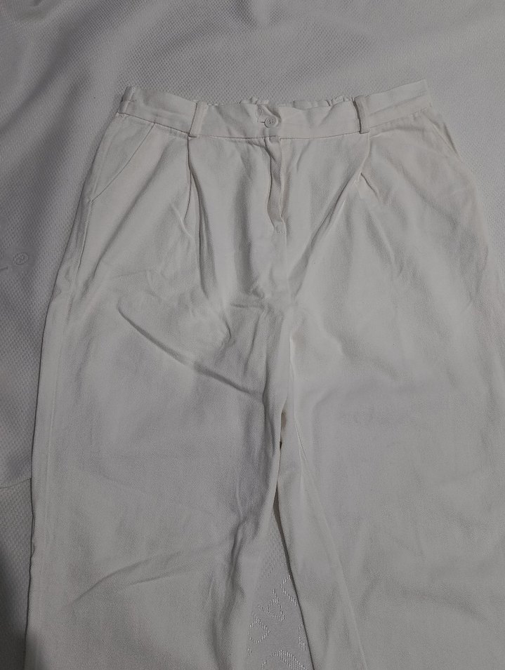 Bej Kadın Keten Rahat Kesim Pantolon - Görsel 2