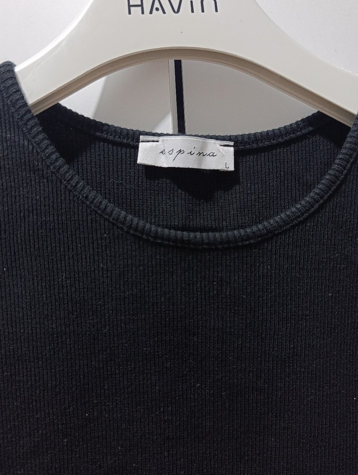 Siyah Kolsuz Midi Triko Elbise - Görsel 2