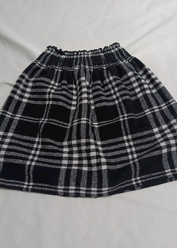 Gri Siyah Ekose Pilili Midi Etek - Görsel 2