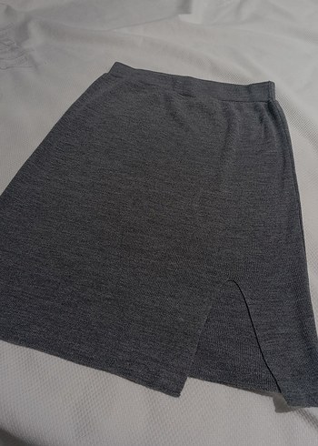 Gri Midi Kadın Etek - Görsel 2