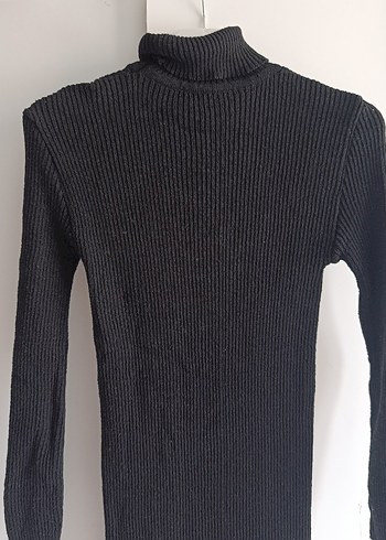 Gri Fitilli Balıkçı Yaka Kadın Triko - Görsel 4