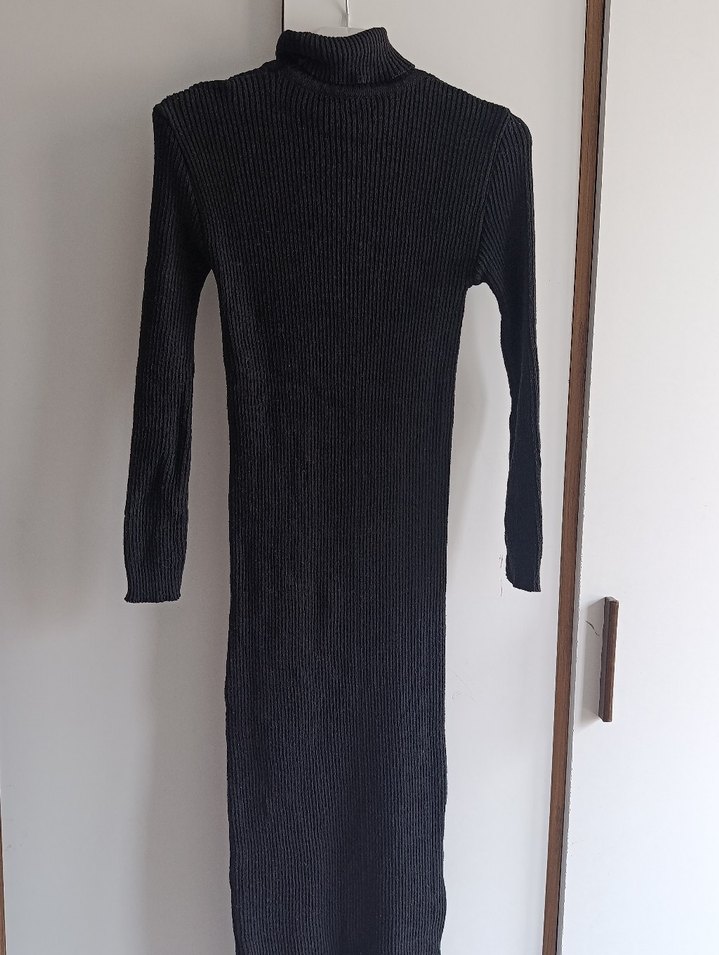 Gri Fitilli Balıkçı Yaka Kadın Triko - Görsel 2