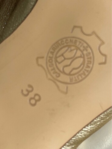 38 Beden altın Renk Gold deri terlik