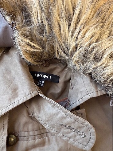 34 Beden haki Renk Koton trenchcoat