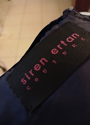 Siren ertan haute couture lacivert kadife elbise - Görsel 6