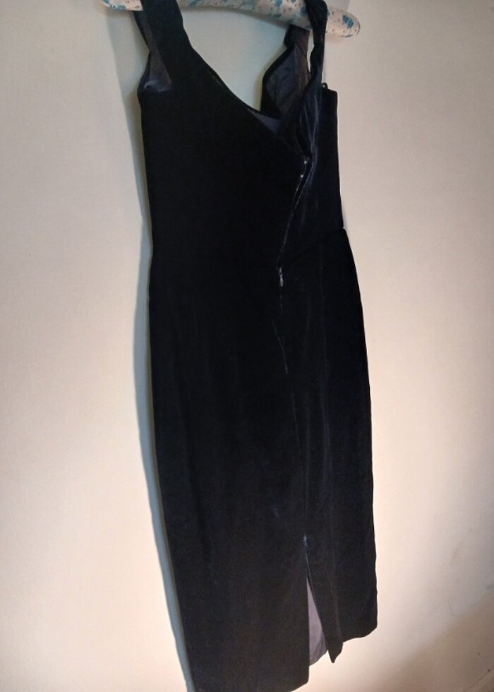 Siren ertan haute couture lacivert kadife elbise - Görsel 4