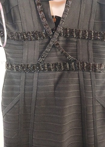 Siyah Nakışlı kısa Siyah Gotik Elbise - Görsel 8