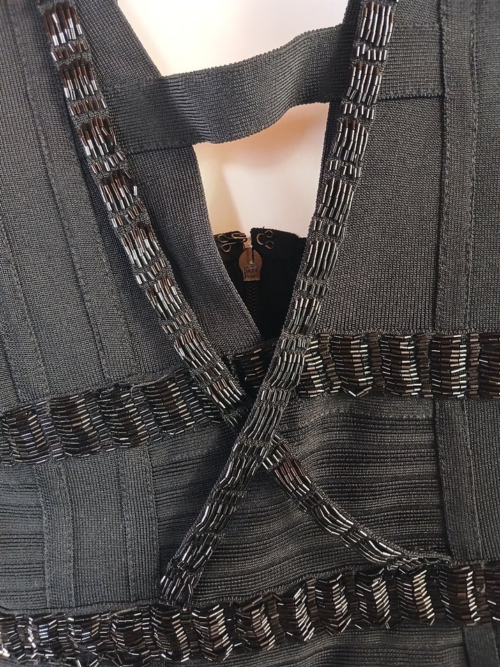 Siyah Nakışlı kısa Siyah Gotik Elbise - Görsel 4