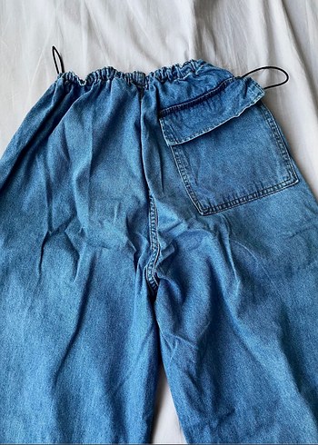 m Beden Mavi Kadın Loose Fit Denim Pantolon