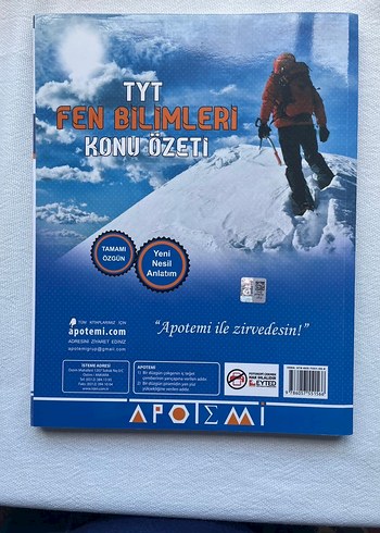  Beden TYT APOTEMİ Fen Bilimleri Konu Özeti Kitabı