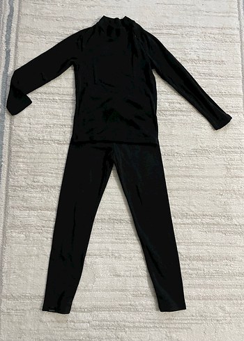 Erkek çocuğu Siyah Uzun Kollu Pijama Takımı -içlik tayt bluz - Görsel 2