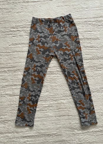 Gri Kahverengi Kamuflaj Desenli kız çocuğu Taytı - Görsel 2