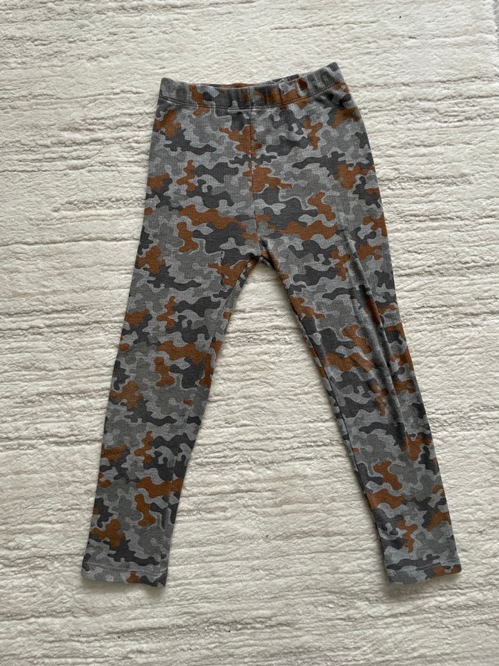 Gri Kahverengi Kamuflaj Desenli kız çocuğu Taytı - Görsel 2