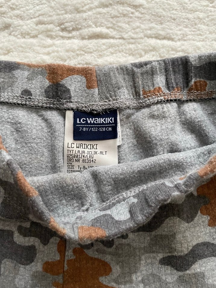 Gri Kahverengi Kamuflaj Desenli kız çocuğu Taytı - Görsel 3