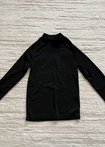 Erkek çocuğu  Siyah Yüksek Yaka Uzun Kollu içlik tayt takımı - Görsel 4