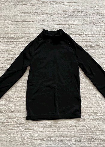 Erkek çocuğu  Siyah Yüksek Yaka Uzun Kollu içlik tayt takımı - Görsel 6