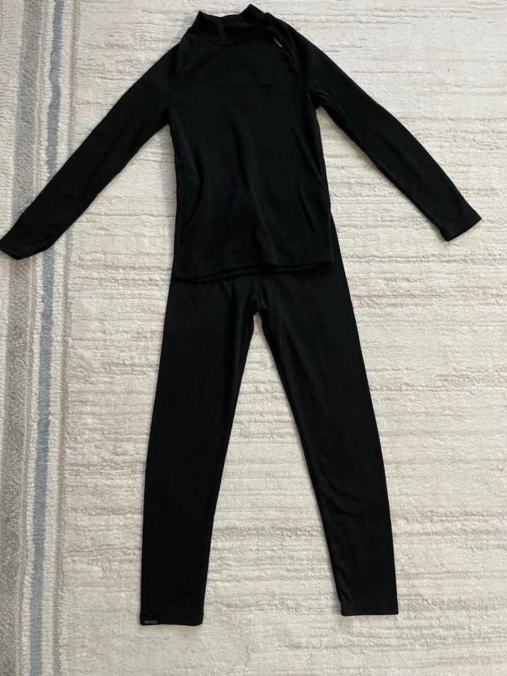 Erkek çocuğu  Siyah Yüksek Yaka Uzun Kollu içlik tayt takımı - Görsel 2