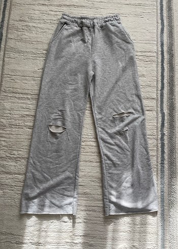 Gri Kadın Kesik Detaylı Salaş Eşofman - Görsel 2