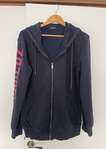 Fermuarlı Lacivert kadın Sweatshirt - Görsel 2