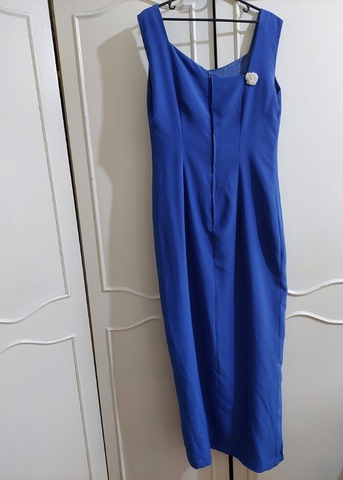 Saks Mavisi Abiye Elbise - Görsel 2