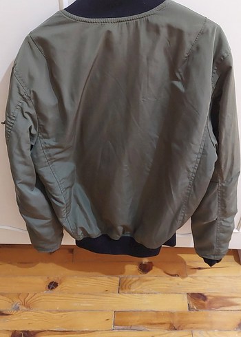 Kadın/Erkek Unisex Haki Midi Ceket, Fermuarlı, Salaş Kesim - Görsel 2