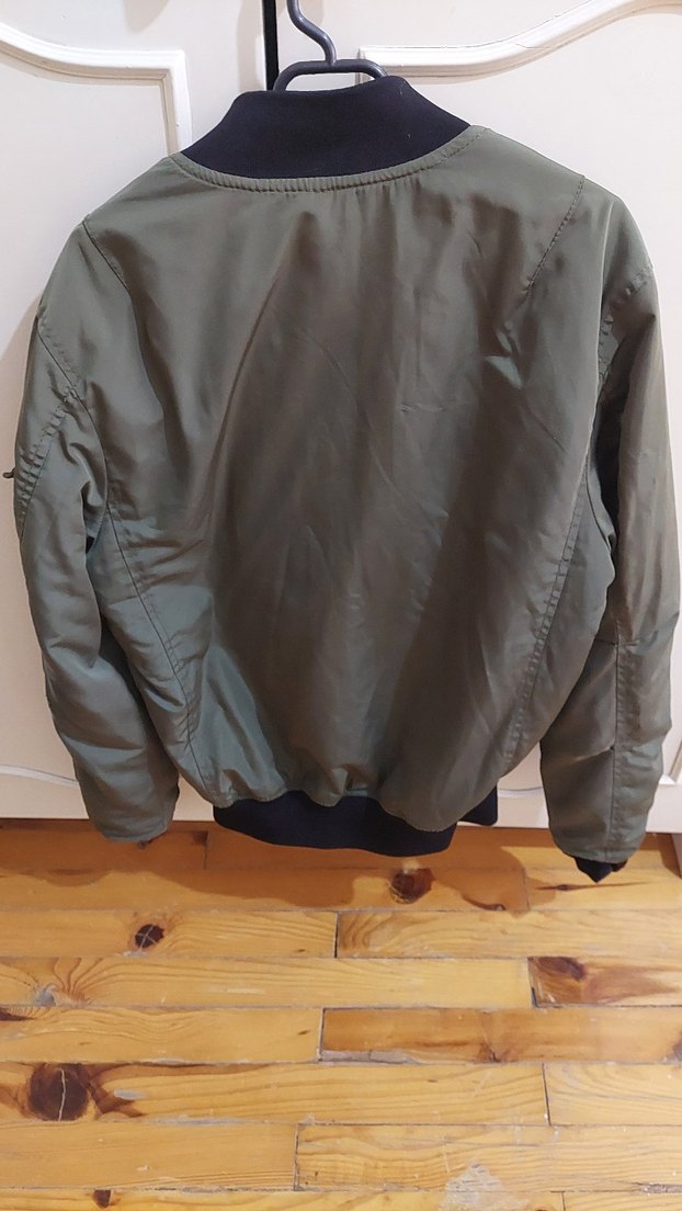 Kadın/Erkek Unisex Haki Midi Ceket, Fermuarlı, Salaş Kesim - Görsel 2