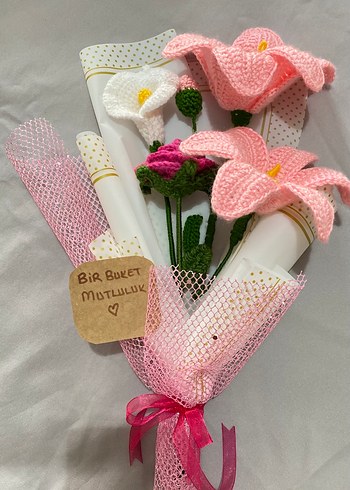 Bohem Tarzı El Örgüsü Çiçek Buketi - Görsel 3