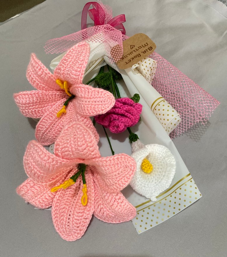 Bohem Tarzı El Örgüsü Çiçek Buketi - Görsel 2