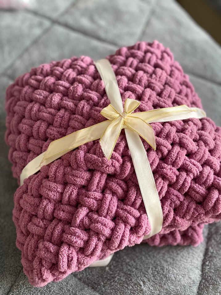 Pembe Örgü Çocuk Battaniyesi - Görsel 3