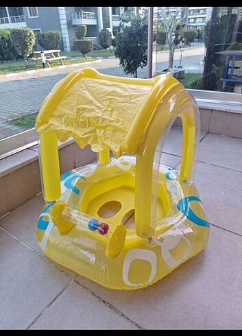 Beden çeşitli Renk Gölgelikli şişme bebek simidi