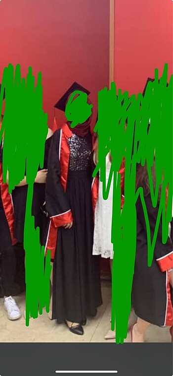 Diğer Mezuniyet Elbisesi Siyah Tesettür