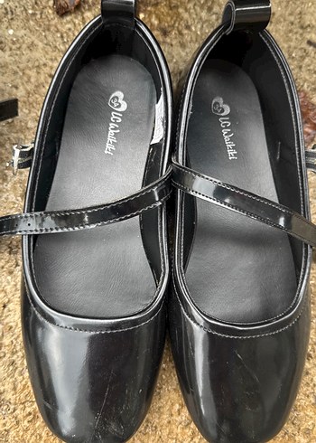 Tokalı Siyah Minimalist Stiletto Topuklu kız çocuk Babet - Görsel 3