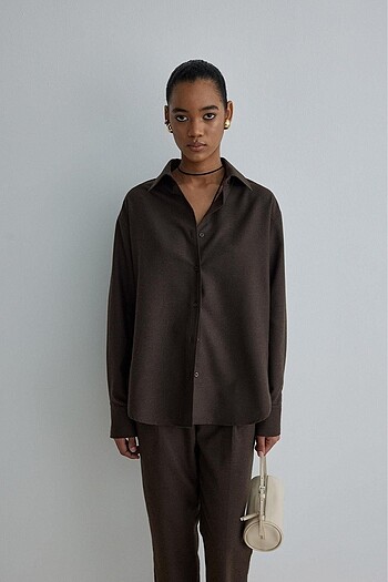 SUUD COLLECTION KAHVE YÜN GÖMLEK