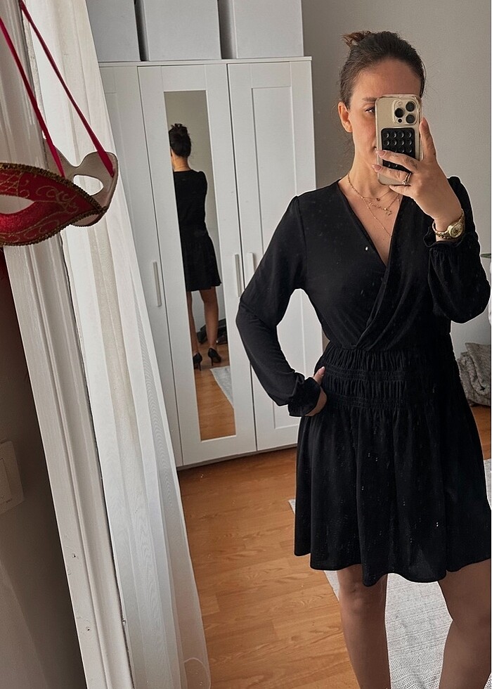 Siyah kısa elbise - Görsel 2