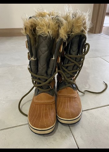 Kahverengi Kürklü Kadın Kamuflaj Bot - Görsel 3