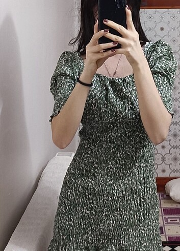 l Beden Mini çiçekli elbise 