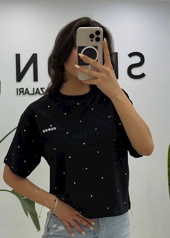 Siyah Baskılı Kısa Kollu Oversize Tişört