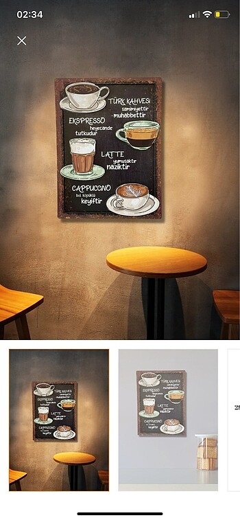 Cafe köşesi tablo