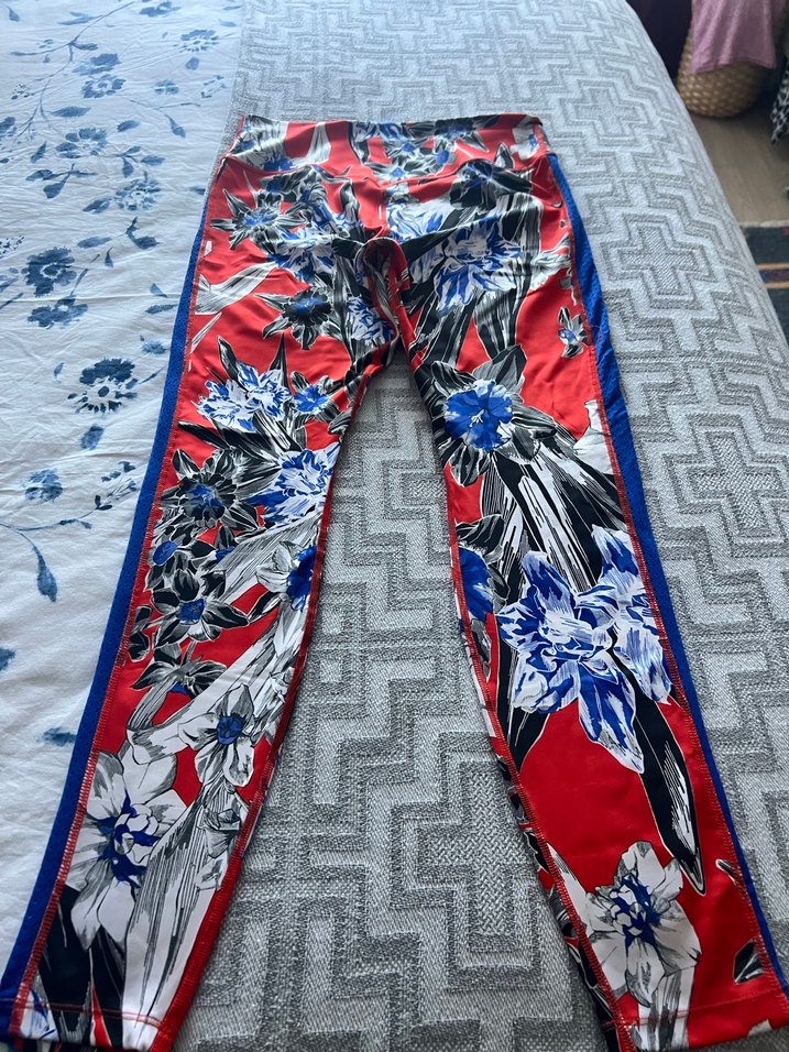 Renkli Baskılı Kadın Kumaş Pantolon Nikeın ürünüdür  - Görsel 2