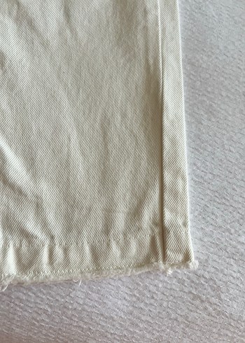 Kadın Beyaz Keten Bol Kesim Pantolon - Görsel 3