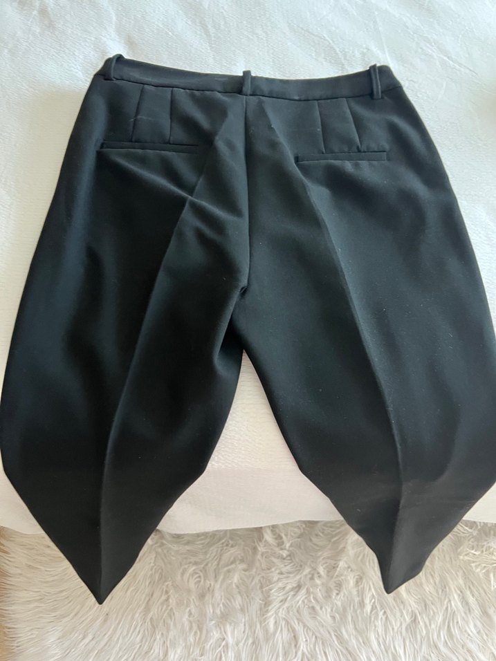 Düz Siyah Kadın Kumaş Pantolon - Görsel 3