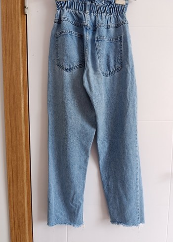 Diğer Kadın Mavi Bağlamalı Salaş Denim Pantolon